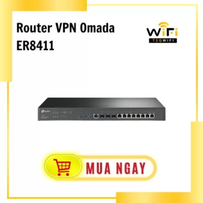 Router VPN Omada ER8411 với Cổng 10G |  1× Cổng 10G SFP+ WAN | 1× Cổng WAN/LAN SFP+ 10G | 2× Cổng USB3.0