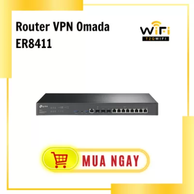 Router VPN Omada ER8411 với Cổng 10G |  1× Cổng 10G SFP+ WAN | 1× Cổng WAN/LAN SFP+ 10G | 2× Cổng USB3.0