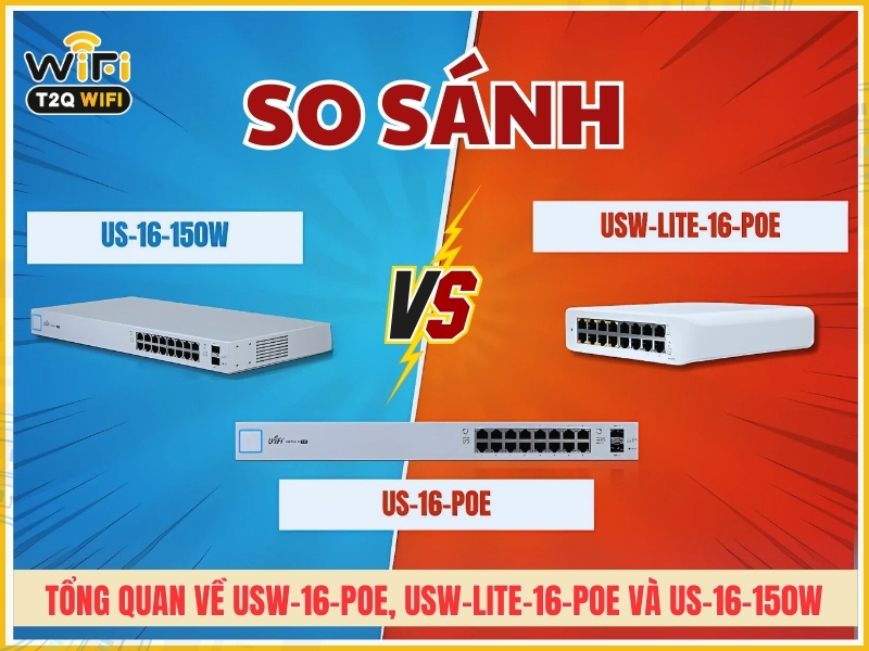 Tong quan ve USW 16 PoE USW Lite 16 PoE va US 16 150W