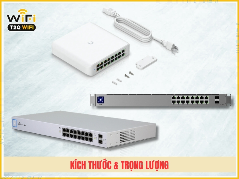 Kich thuoc trong luong cua USW 16 PoE USW Lite 16 PoE va US 16 150W