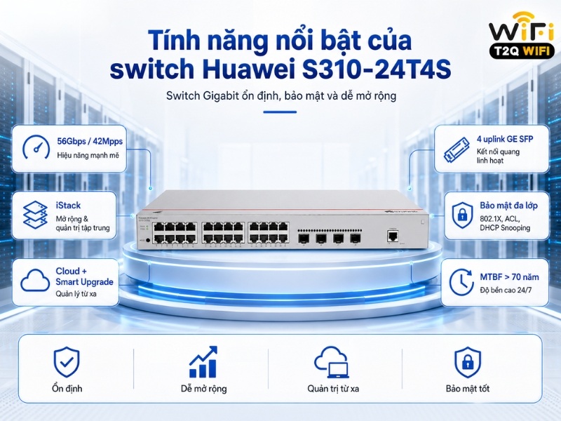 Tính năng nổi bật của switch Huawei S310-24T4S