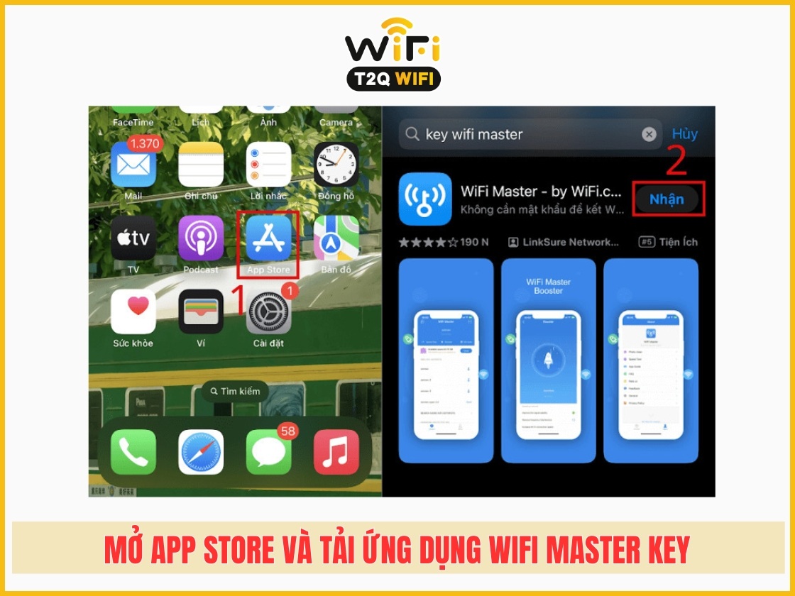 Bước 1: Mở App Store và tải ứng dụng Wifi Master Key