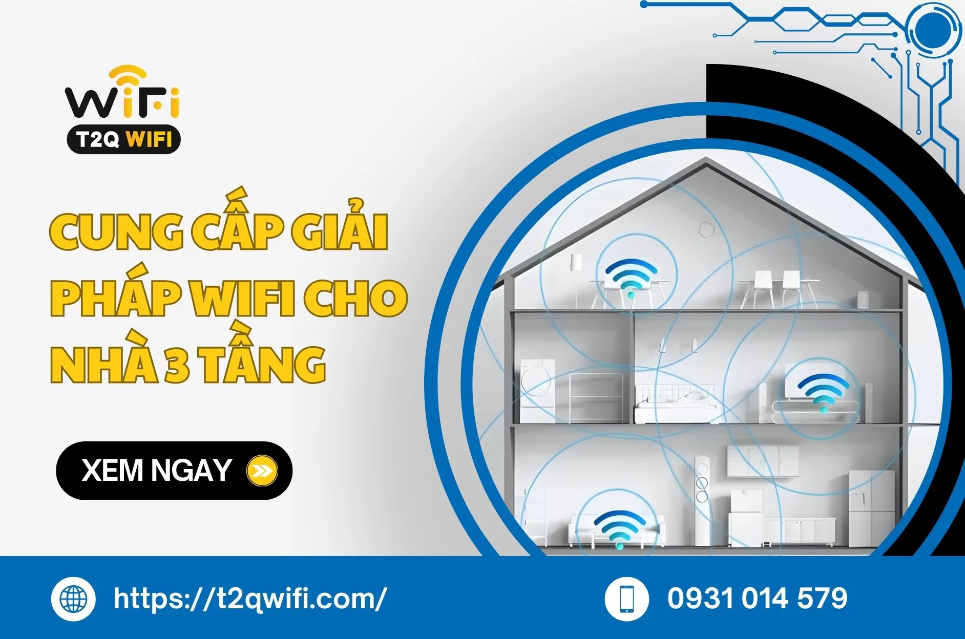 Cung cap giai phap wifi cho nha 3 tang