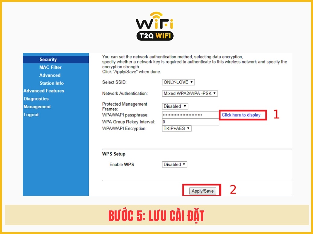 Bước 5: Lưu cài đặt