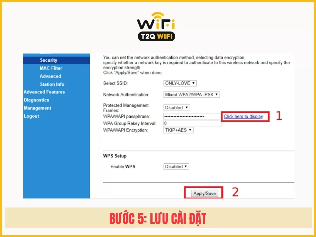 Bước 5: Lưu cài đặt