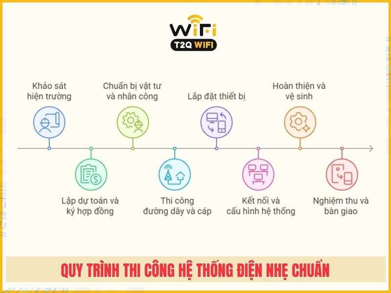 Quy trình thi công hệ thống điện nhẹ chuẩn