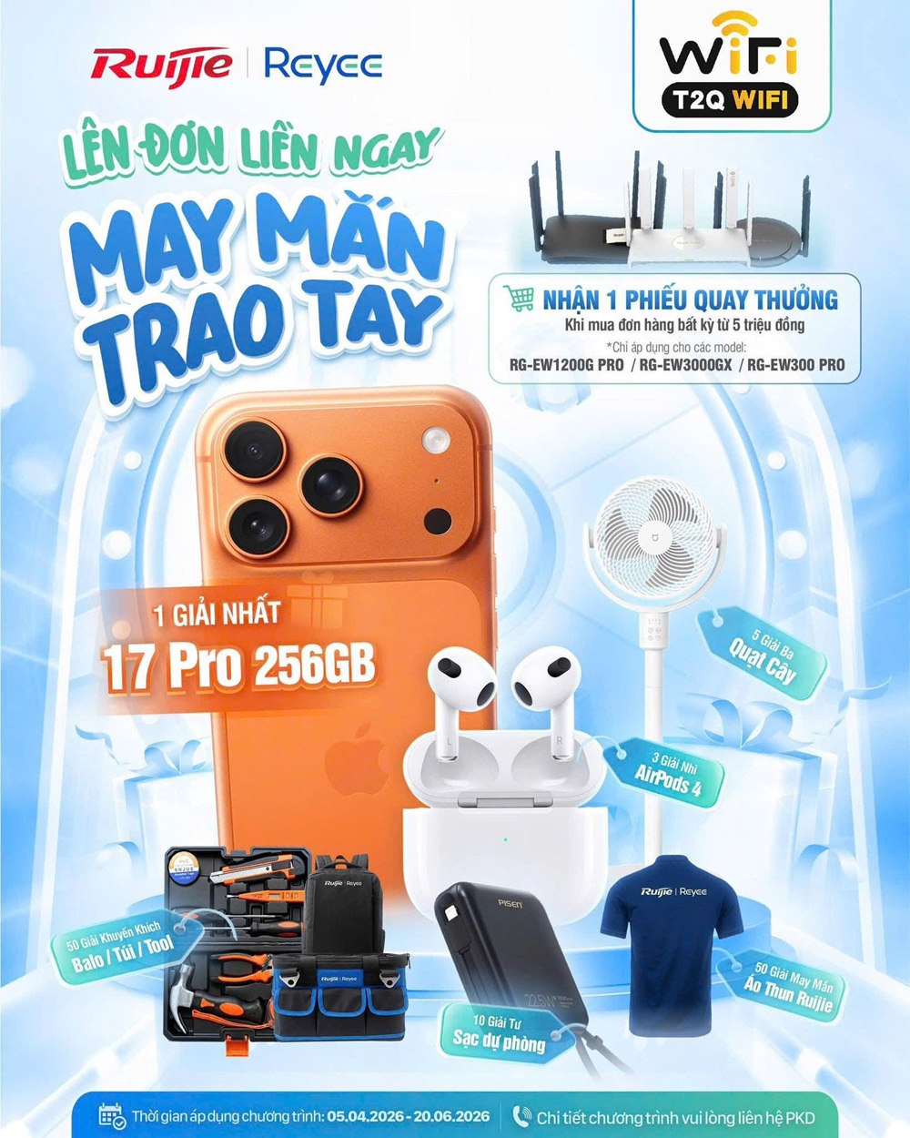 Lên đơn liền ngay – May mắn trao tay cùng Ruijie Reyee 2026