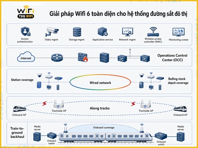 Giải pháp Wifi 6 toàn diện cho hệ thống đường sắt đô thị