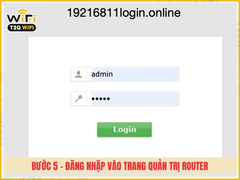 Bước 5 - Đăng nhập vào trang quản trị router