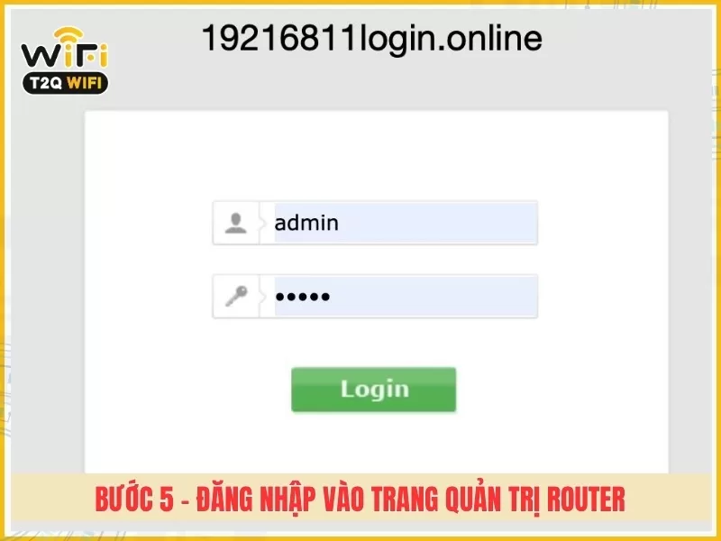 Bước 5 - Đăng nhập vào trang quản trị router