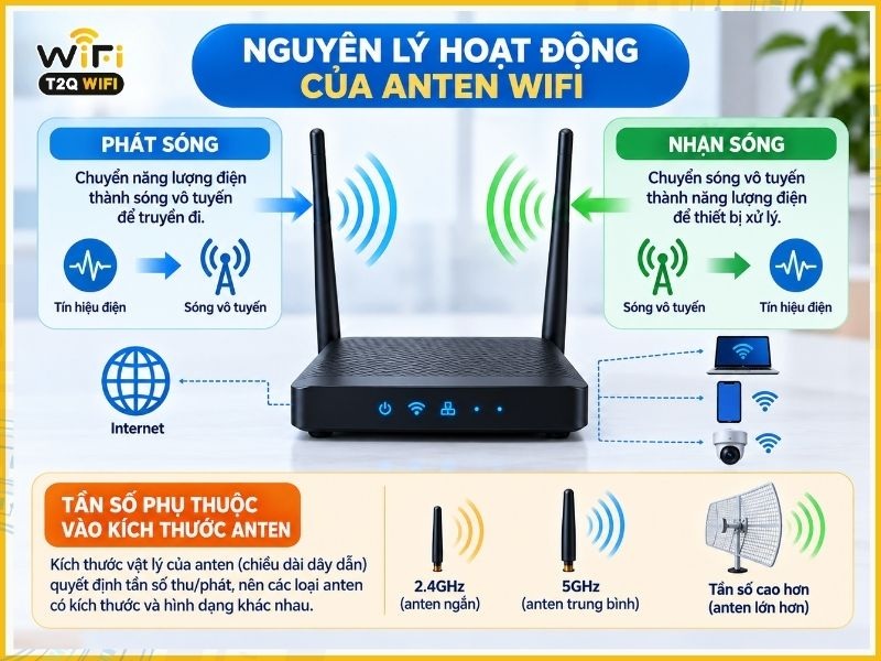 Nguyên lý hoạt động của anten wifi