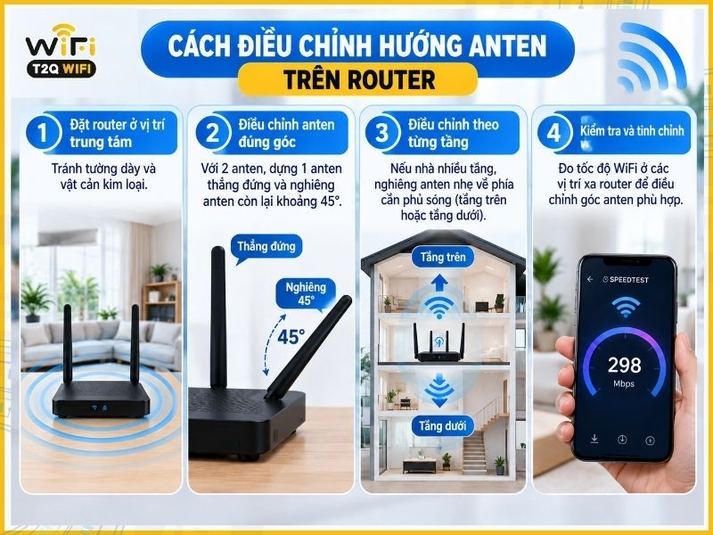 Cách điều chỉnh hướng anten trên router