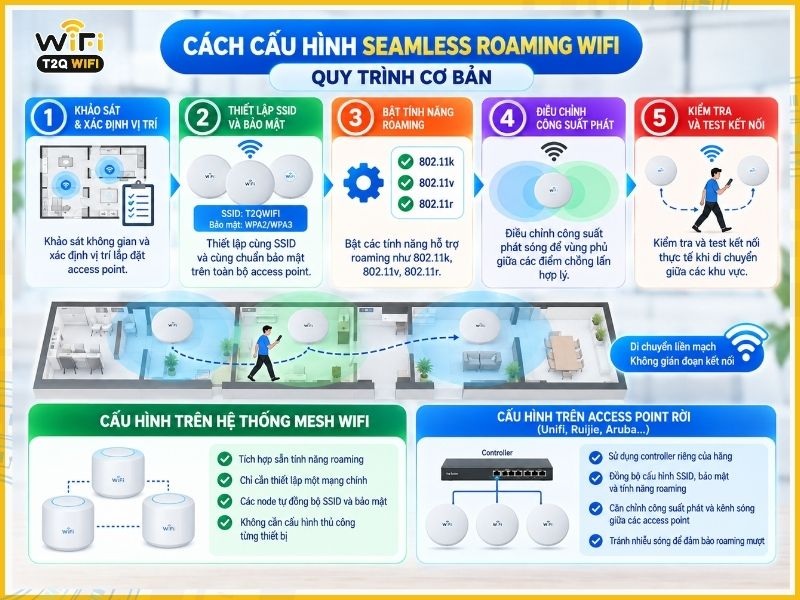 Cách cấu hình seamless roaming wifi