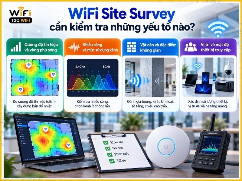 WiFi Site Survey cần kiểm tra những yếu tố nào?