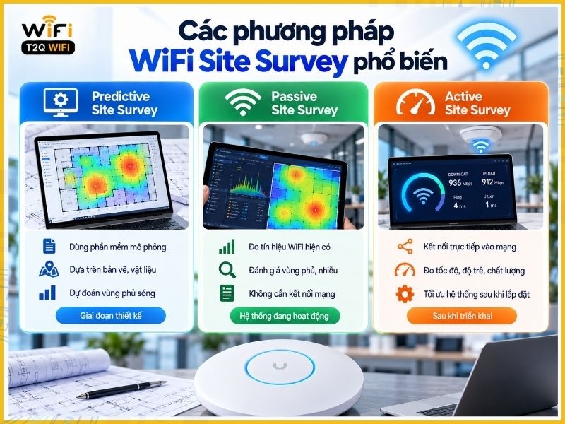 Các phương pháp WiFi Site Survey phổ biến
