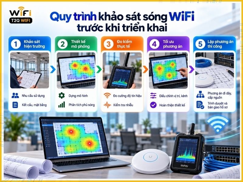 Quy trình khảo sát sóng WiFi trước khi triển khai