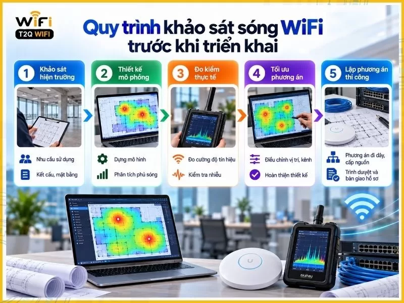 Quy trình khảo sát sóng WiFi trước khi triển khai